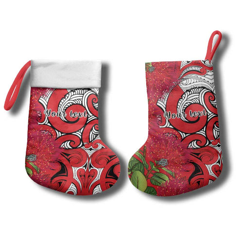 Personalised New Zealand Koru Pohutukawa Christmas Stocking Meri Kirihimete Aroha for Christmas - Aussie Hoodie