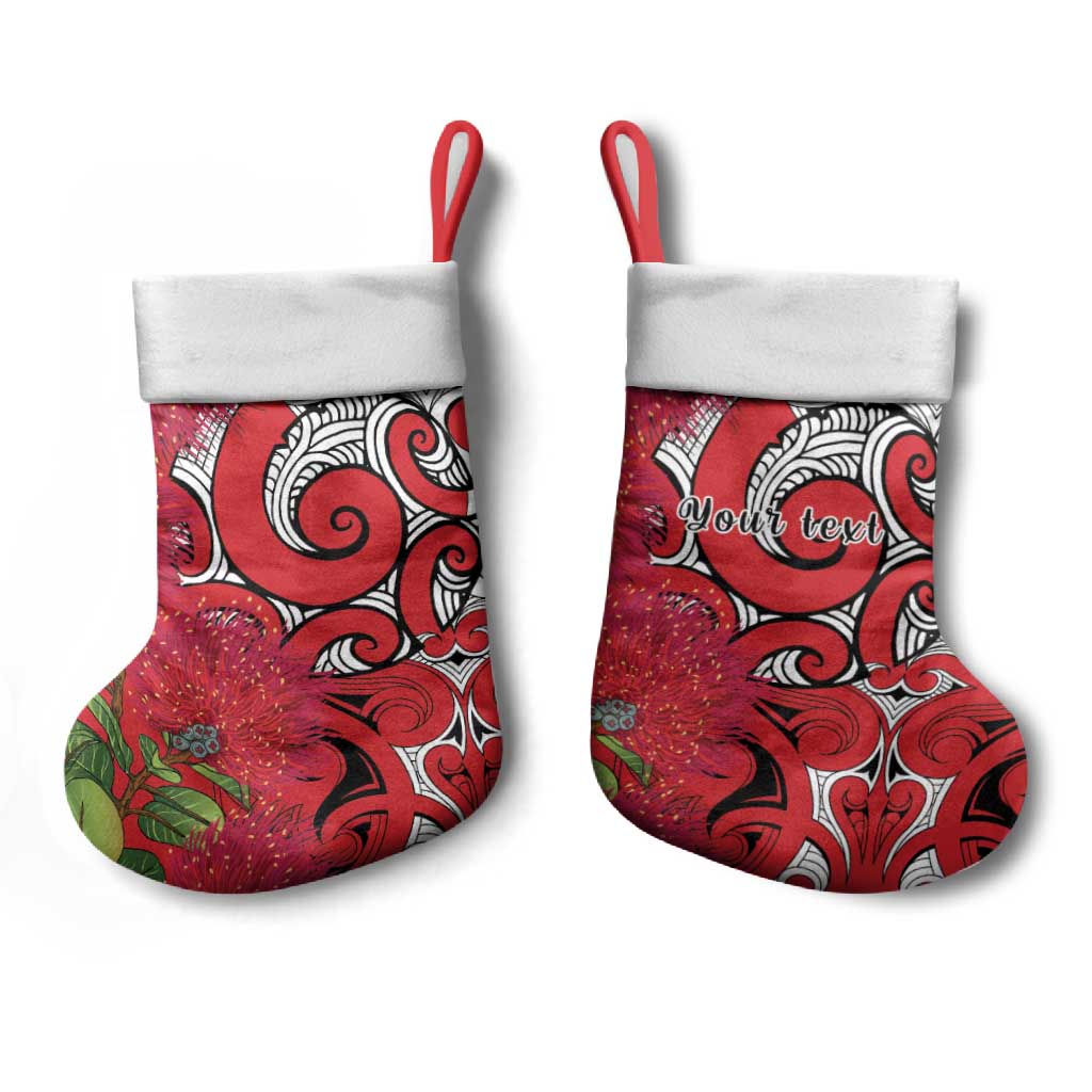 Personalised New Zealand Koru Pohutukawa Christmas Stocking Meri Kirihimete Aroha for Christmas - Aussie Hoodie