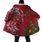 Personalised New Zealand Koru Pohutukawa Cloak Meri Kirihimete Aroha for Christmas - Aussie Hoodie