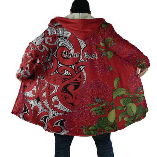 Personalised New Zealand Koru Pohutukawa Cloak Meri Kirihimete Aroha for Christmas - Aussie Hoodie