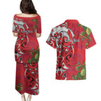 Personalised New Zealand Koru Pohutukawa Couples Matching Puletasi and Hawaiian Shirt Meri Kirihimete Aroha for Christmas - Aussie Hoodie