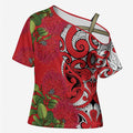 Personalised New Zealand Koru Pohutukawa Cross Shoulder Shirt Meri Kirihimete Aroha for Christmas - Aussie Hoodie