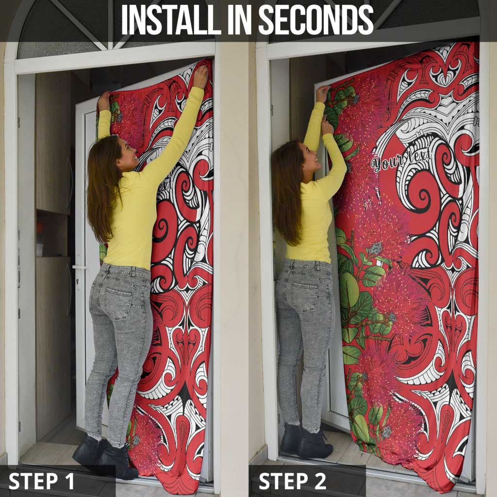 Personalised New Zealand Koru Pohutukawa Door Cover Meri Kirihimete Aroha for Christmas - Aussie Hoodie