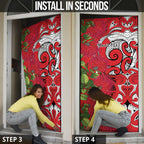 Personalised New Zealand Koru Pohutukawa Door Cover Meri Kirihimete Aroha for Christmas - Aussie Hoodie