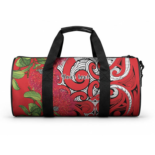 Personalised New Zealand Koru Pohutukawa Duffle Bag Meri Kirihimete Aroha for Christmas