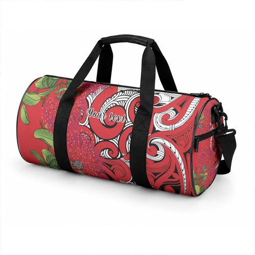 Personalised New Zealand Koru Pohutukawa Duffle Bag Meri Kirihimete Aroha for Christmas