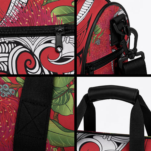 Personalised New Zealand Koru Pohutukawa Duffle Bag Meri Kirihimete Aroha for Christmas