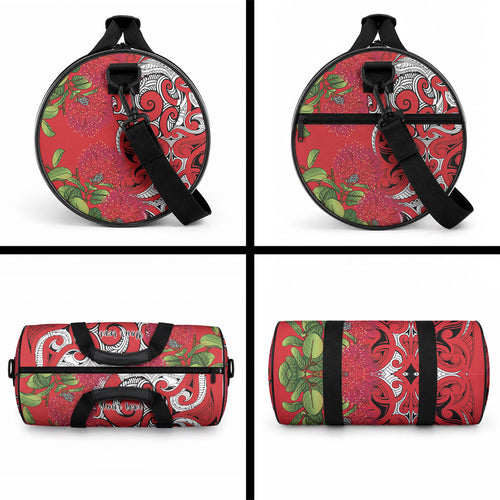 Personalised New Zealand Koru Pohutukawa Duffle Bag Meri Kirihimete Aroha for Christmas