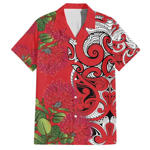 Personalised New Zealand Koru Pohutukawa Family Matching Off Shoulder Maxi Dress and Hawaiian Shirt Meri Kirihimete Aroha for Christmas - Aussie Hoodie