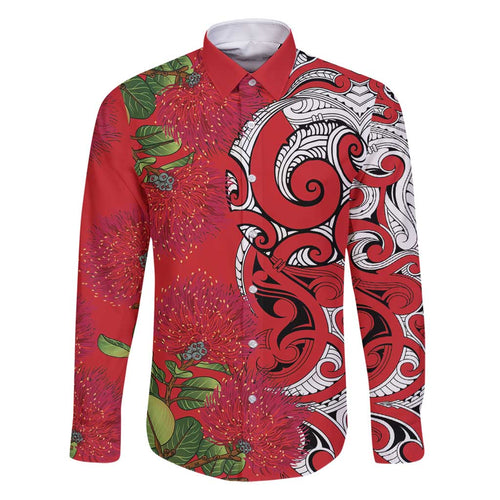 Personalised New Zealand Koru Pohutukawa Family Matching Off Shoulder Maxi Dress and Hawaiian Shirt Meri Kirihimete Aroha for Christmas - Aussie Hoodie