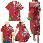 Personalised New Zealand Koru Pohutukawa Family Matching Puletasi and Hawaiian Shirt Meri Kirihimete Aroha for Christmas - Aussie Hoodie
