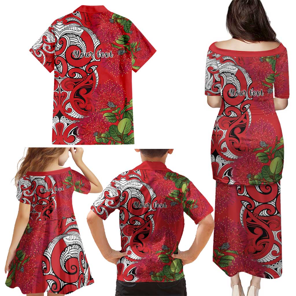 Personalised New Zealand Koru Pohutukawa Family Matching Puletasi and Hawaiian Shirt Meri Kirihimete Aroha for Christmas - Aussie Hoodie