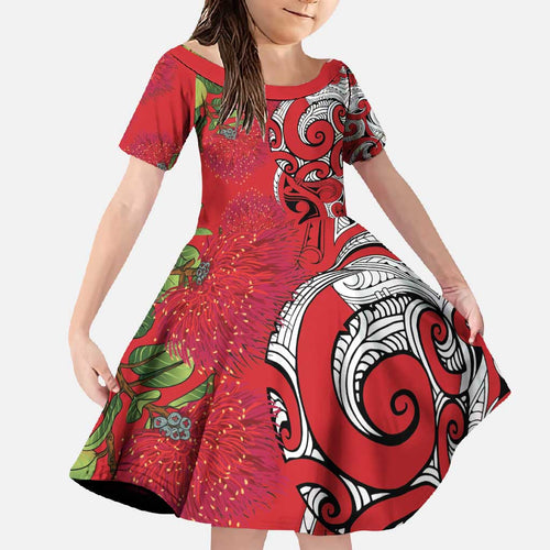 Personalised New Zealand Koru Pohutukawa Family Matching Summer Maxi Dress and Hawaiian Shirt Meri Kirihimete Aroha for Christmas - Aussie Hoodie