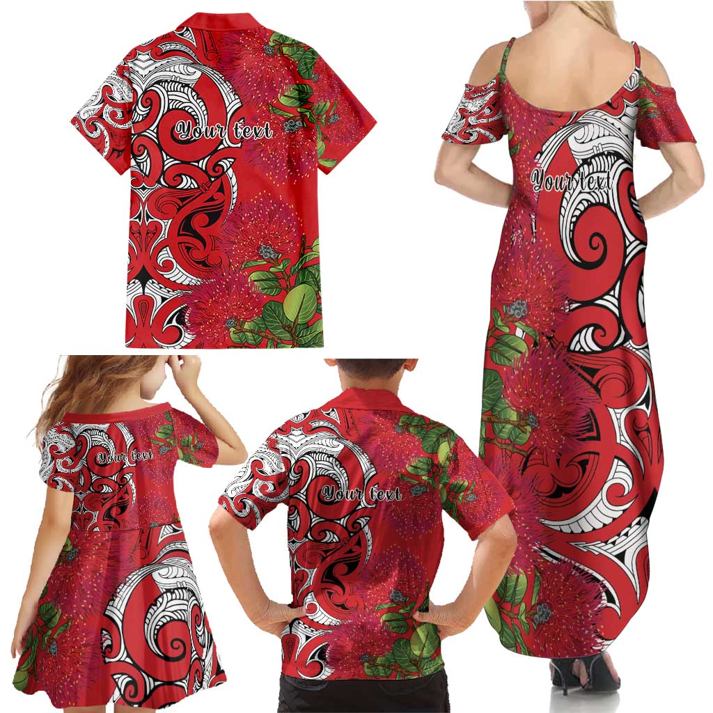 Personalised New Zealand Koru Pohutukawa Family Matching Summer Maxi Dress and Hawaiian Shirt Meri Kirihimete Aroha for Christmas - Aussie Hoodie
