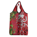 Personalised New Zealand Koru Pohutukawa Grocery Bag Meri Kirihimete Aroha for Christmas - Aussie Hoodie