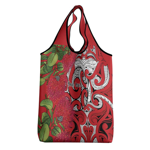 Personalised New Zealand Koru Pohutukawa Grocery Bag Meri Kirihimete Aroha for Christmas - Aussie Hoodie