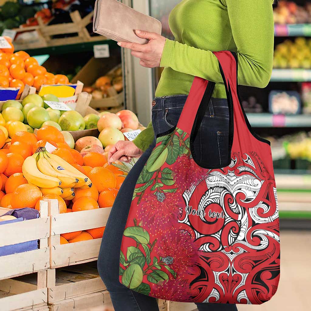 Personalised New Zealand Koru Pohutukawa Grocery Bag Meri Kirihimete Aroha for Christmas - Aussie Hoodie