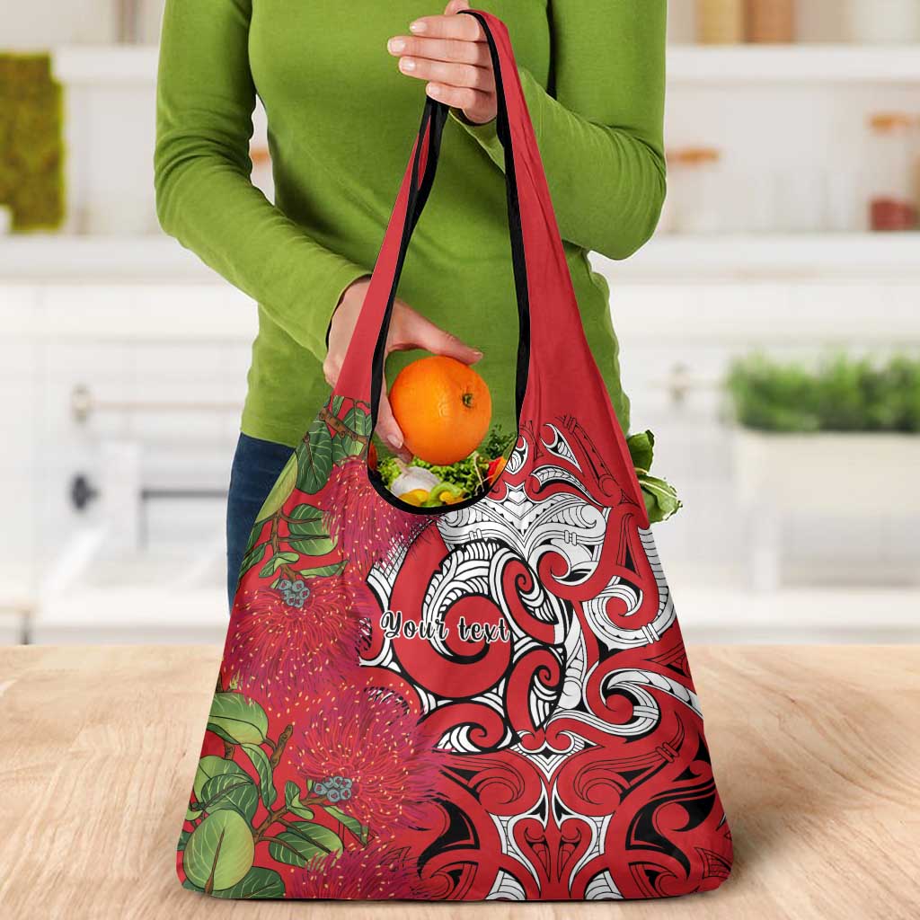 Personalised New Zealand Koru Pohutukawa Grocery Bag Meri Kirihimete Aroha for Christmas - Aussie Hoodie