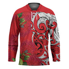 Personalised New Zealand Koru Pohutukawa Hockey Jersey Meri Kirihimete Aroha for Christmas - Aussie Hoodie