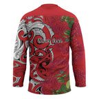 Personalised New Zealand Koru Pohutukawa Hockey Jersey Meri Kirihimete Aroha for Christmas - Aussie Hoodie