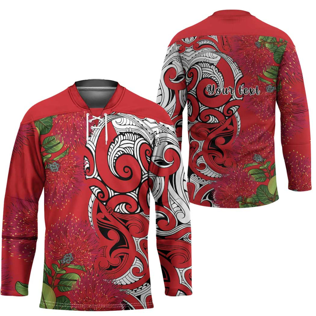 Personalised New Zealand Koru Pohutukawa Hockey Jersey Meri Kirihimete Aroha for Christmas - Aussie Hoodie