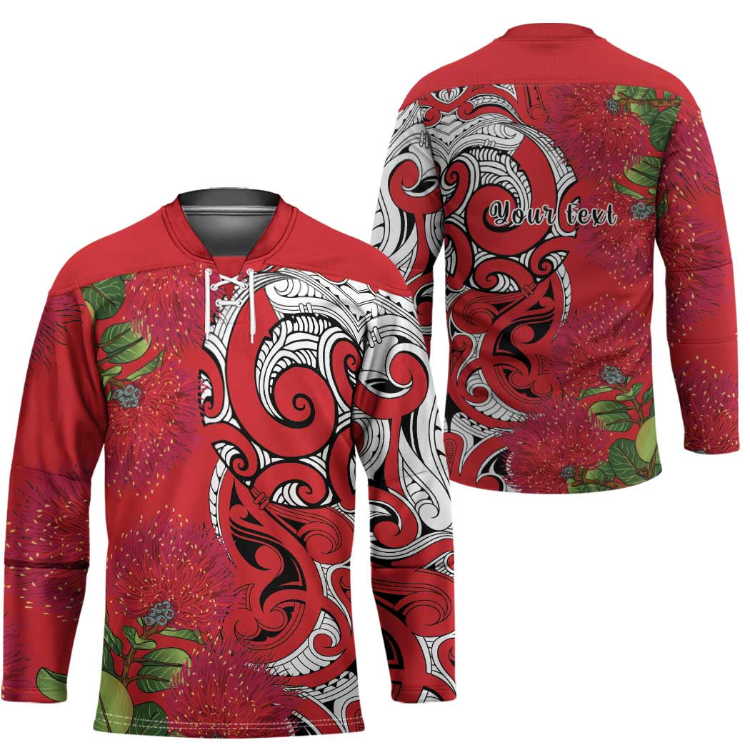 Personalised New Zealand Koru Pohutukawa Hockey Jersey Meri Kirihimete Aroha for Christmas - Aussie Hoodie