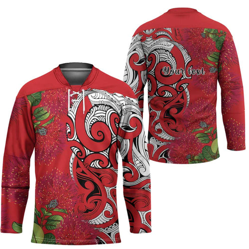 Personalised New Zealand Koru Pohutukawa Hockey Jersey Meri Kirihimete Aroha for Christmas - Aussie Hoodie