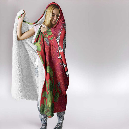 Personalised New Zealand Koru Pohutukawa Hooded Blanket Meri Kirihimete Aroha for Christmas - Aussie Hoodie