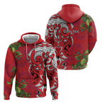 Personalised New Zealand Koru Pohutukawa Hoodie Meri Kirihimete Aroha for Christmas - Aussie Hoodie