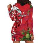 Personalised New Zealand Koru Pohutukawa Hoodie Dress Meri Kirihimete Aroha for Christmas - Aussie Hoodie