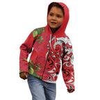 Personalised New Zealand Koru Pohutukawa Kid Hoodie Meri Kirihimete Aroha for Christmas - Aussie Hoodie