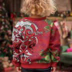 Personalised New Zealand Koru Pohutukawa Kid Ugly Christmas Sweater Meri Kirihimete Aroha for Christmas - Aussie Hoodie