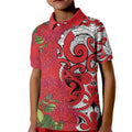 Personalised New Zealand Koru Pohutukawa Kid Polo Shirt Meri Kirihimete Aroha for Christmas - Aussie Hoodie