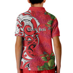 Personalised New Zealand Koru Pohutukawa Kid Polo Shirt Meri Kirihimete Aroha for Christmas - Aussie Hoodie