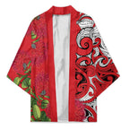 Personalised New Zealand Koru Pohutukawa Kimono Meri Kirihimete Aroha for Christmas - Aussie Hoodie