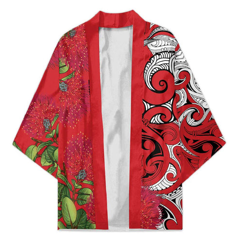 Personalised New Zealand Koru Pohutukawa Kimono Meri Kirihimete Aroha for Christmas - Aussie Hoodie