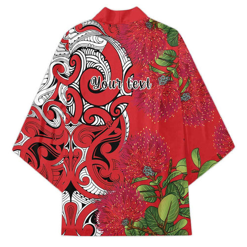 Personalised New Zealand Koru Pohutukawa Kimono Meri Kirihimete Aroha for Christmas - Aussie Hoodie
