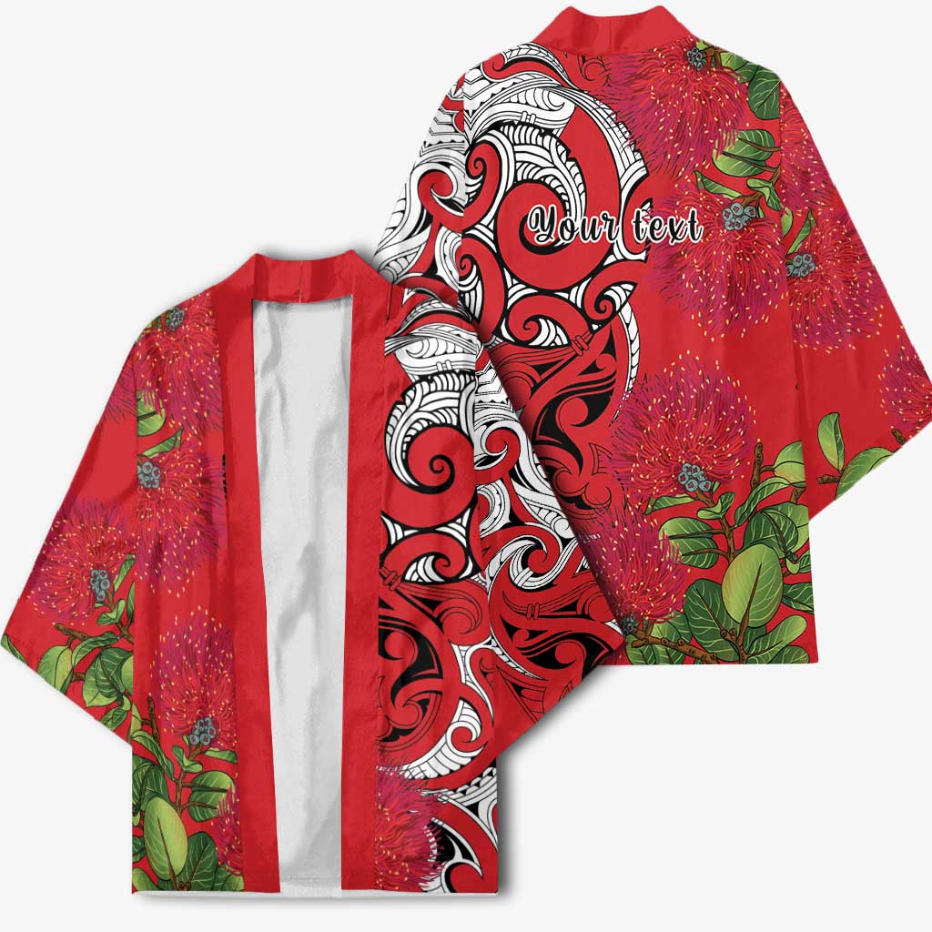 Personalised New Zealand Koru Pohutukawa Kimono Meri Kirihimete Aroha for Christmas - Aussie Hoodie