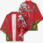 Personalised New Zealand Koru Pohutukawa Kimono Meri Kirihimete Aroha for Christmas - Aussie Hoodie