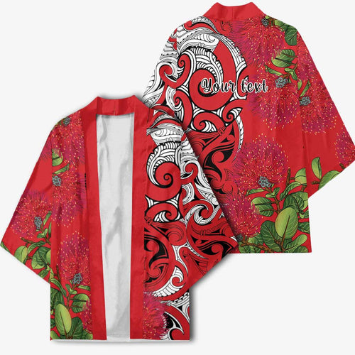 Personalised New Zealand Koru Pohutukawa Kimono Meri Kirihimete Aroha for Christmas - Aussie Hoodie