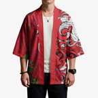 Personalised New Zealand Koru Pohutukawa Kimono Meri Kirihimete Aroha for Christmas - Aussie Hoodie