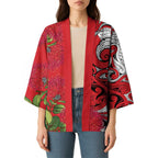 Personalised New Zealand Koru Pohutukawa Kimono Meri Kirihimete Aroha for Christmas - Aussie Hoodie