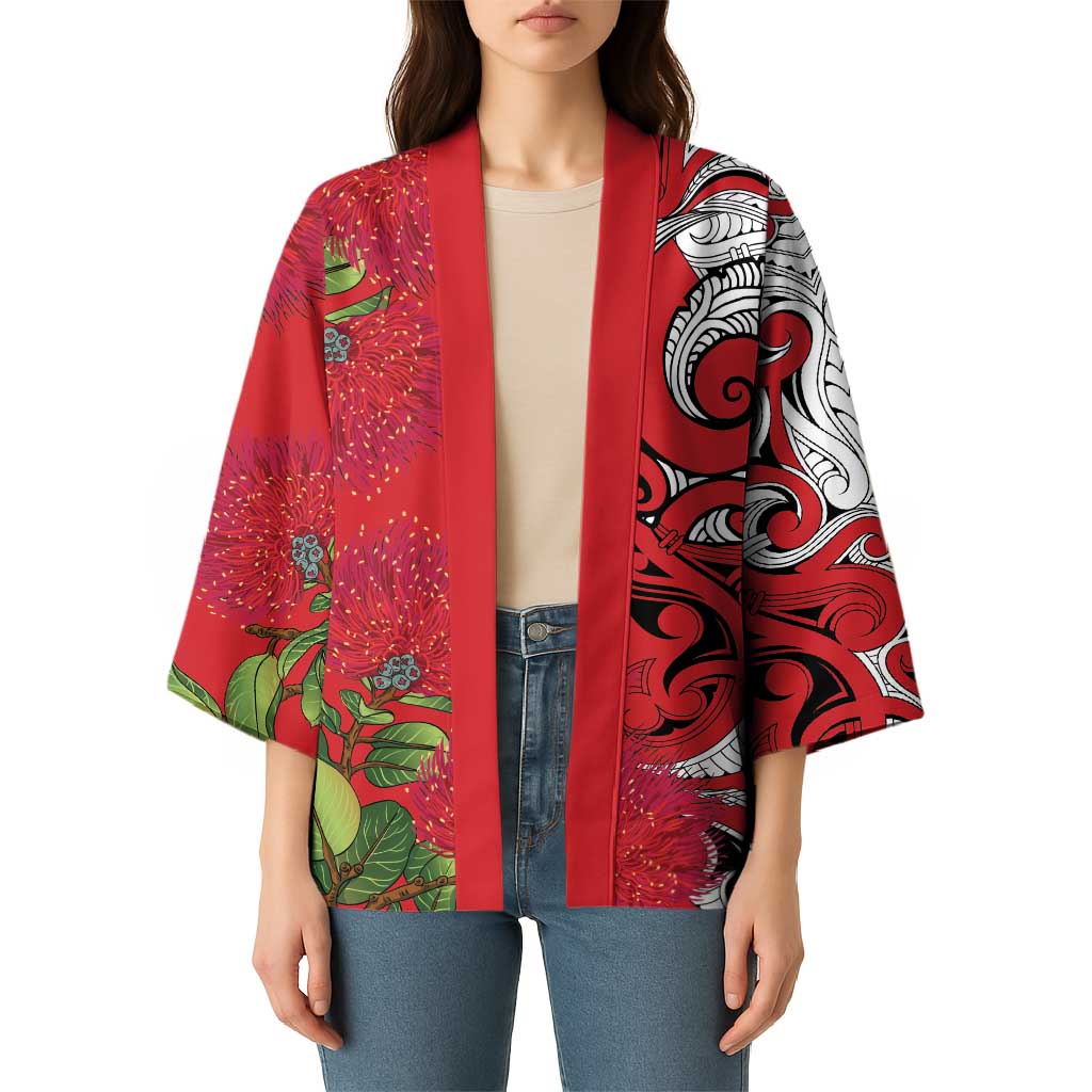 Personalised New Zealand Koru Pohutukawa Kimono Meri Kirihimete Aroha for Christmas - Aussie Hoodie