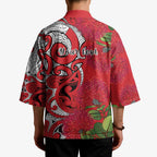 Personalised New Zealand Koru Pohutukawa Kimono Meri Kirihimete Aroha for Christmas - Aussie Hoodie
