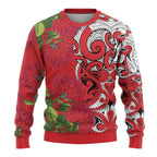 Personalised New Zealand Koru Pohutukawa Ugly Christmas Sweater Meri Kirihimete Aroha for Christmas - Aussie Hoodie