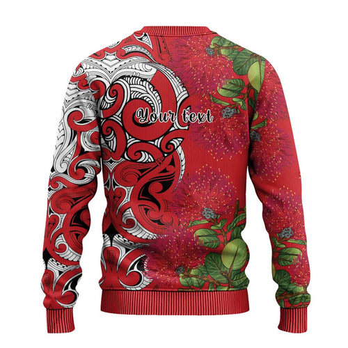 Personalised New Zealand Koru Pohutukawa Ugly Christmas Sweater Meri Kirihimete Aroha for Christmas - Aussie Hoodie
