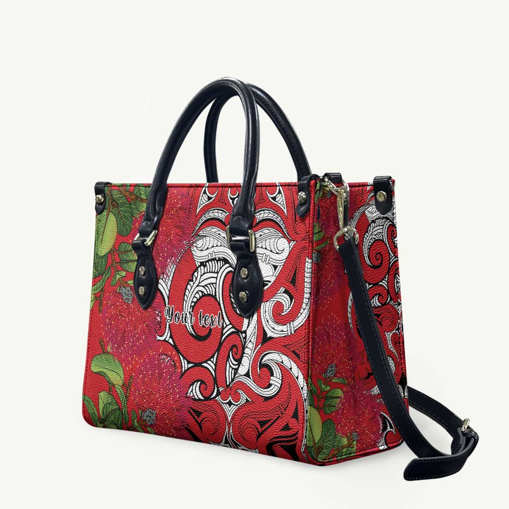 Personalised New Zealand Koru Pohutukawa Leather Bag Meri Kirihimete Aroha for Christmas - Aussie Hoodie