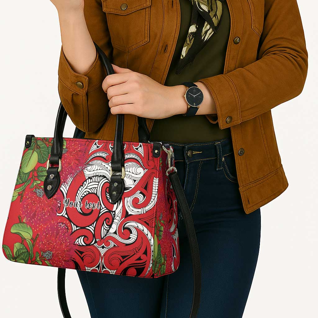 Personalised New Zealand Koru Pohutukawa Leather Bag Meri Kirihimete Aroha for Christmas - Aussie Hoodie