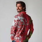 Personalised New Zealand Koru Pohutukawa Long Sleeve Polo Shirt Meri Kirihimete Aroha for Christmas - Aussie Hoodie