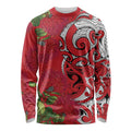 Personalised New Zealand Koru Pohutukawa Long Sleeve Shirt Meri Kirihimete Aroha for Christmas - Aussie Hoodie